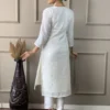 White Viscose Chanderi Suit​ Set