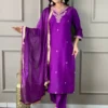 Purple Chanderi Suits Set