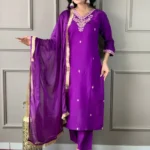 Purple Chanderi Suits Set