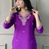 Purple Chanderi Suits Set