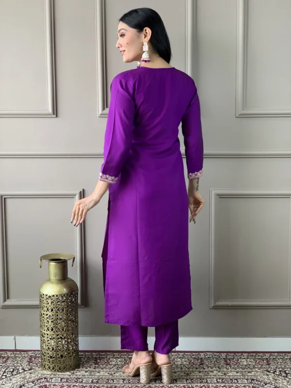 Purple Chanderi Suits Set