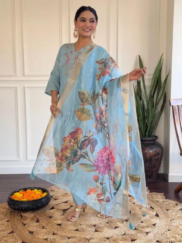 Chanderi Suits With Dupatta Set​