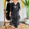 Black Chanderi Suit Set