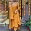 Yellow Chanderi Salwar Suit For Haldi