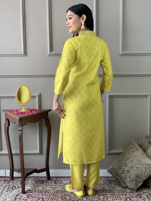 Yellow Chanderi Suit Set