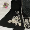 Printed Black Cotton Suit Set