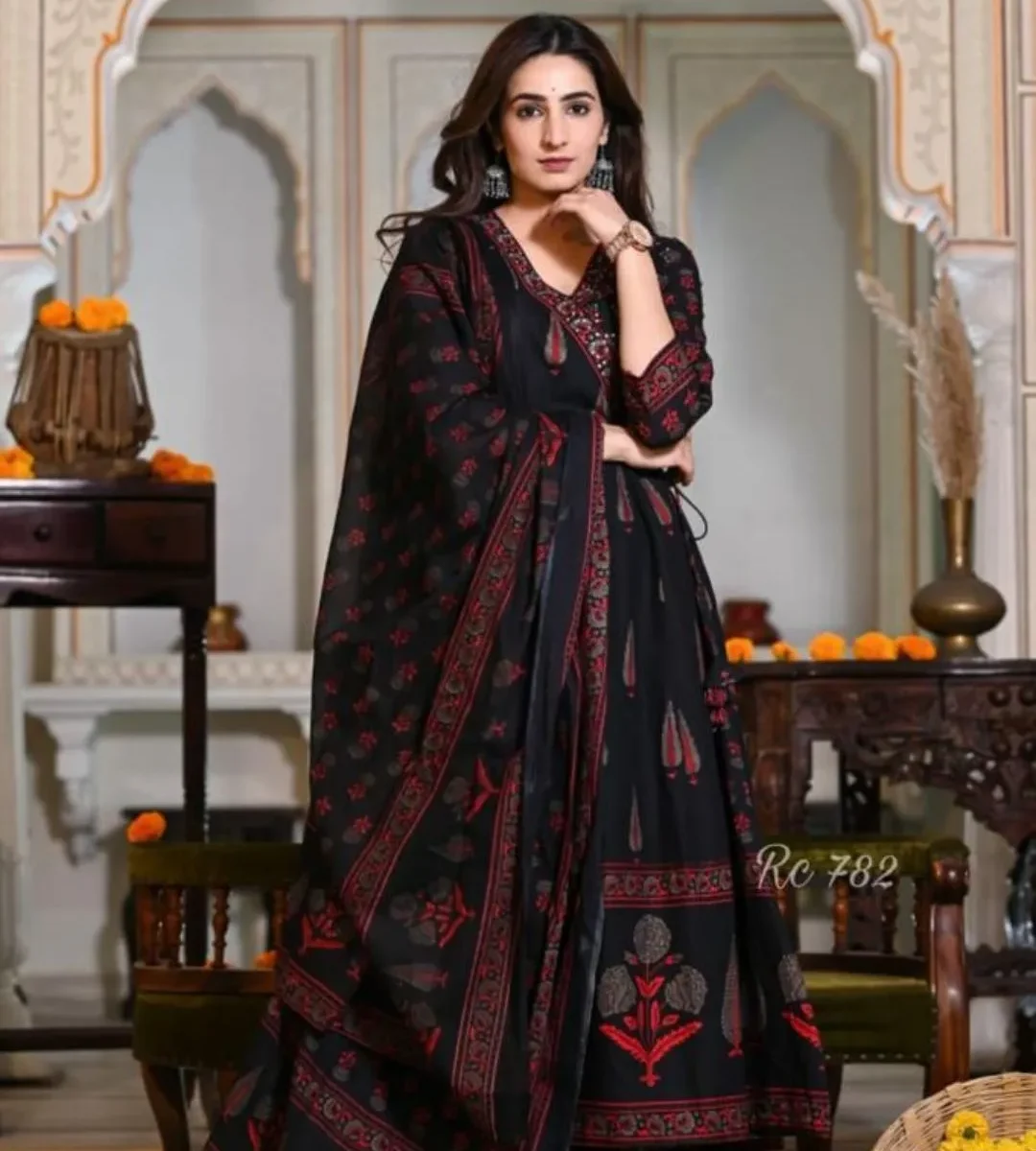 Black Angrakha Style Suit Set​