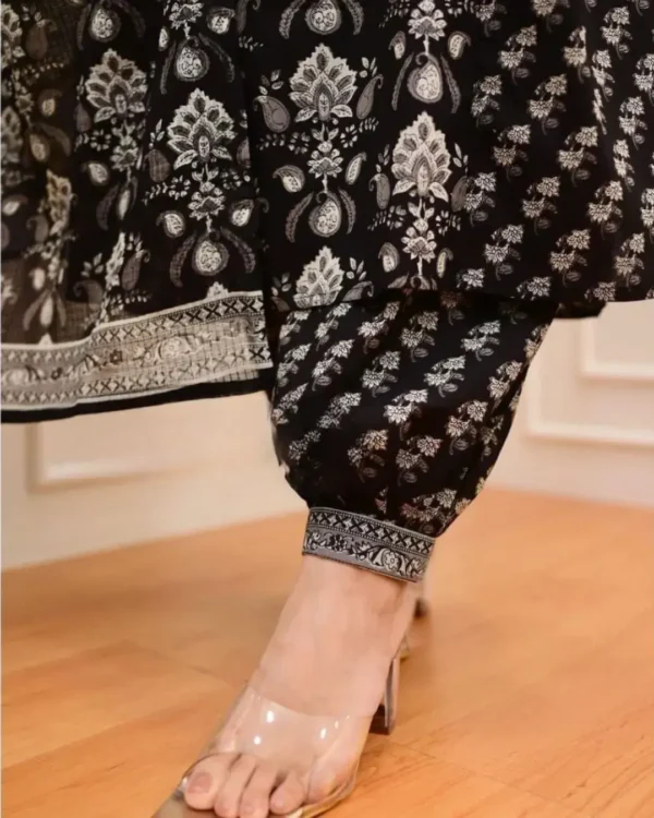 Cotton Black Afghani Salwar With Kurti Set 1