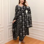 Cotton Black Afghani Salwar With Kurti Set