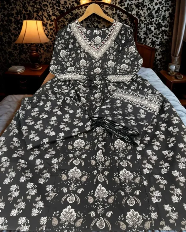 Cotton Black Afghani Salwar With Kurti Set 2