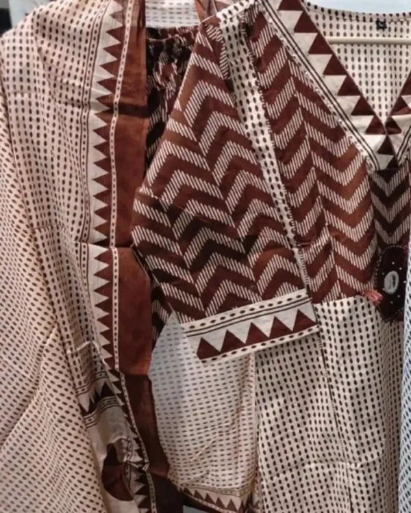 Cotton Brown Kurti Pant With Dupatta Set real