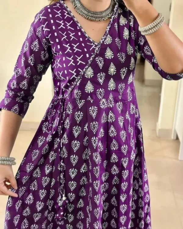 Cotton Purple Colour Suit Set​ Front