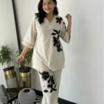 Embroidery White Cotton Cor-Ord Set 1