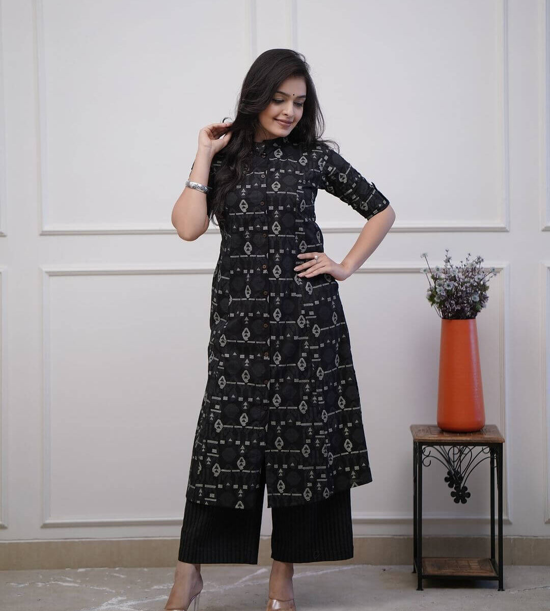 Black Palazzo With Kurti Set​
