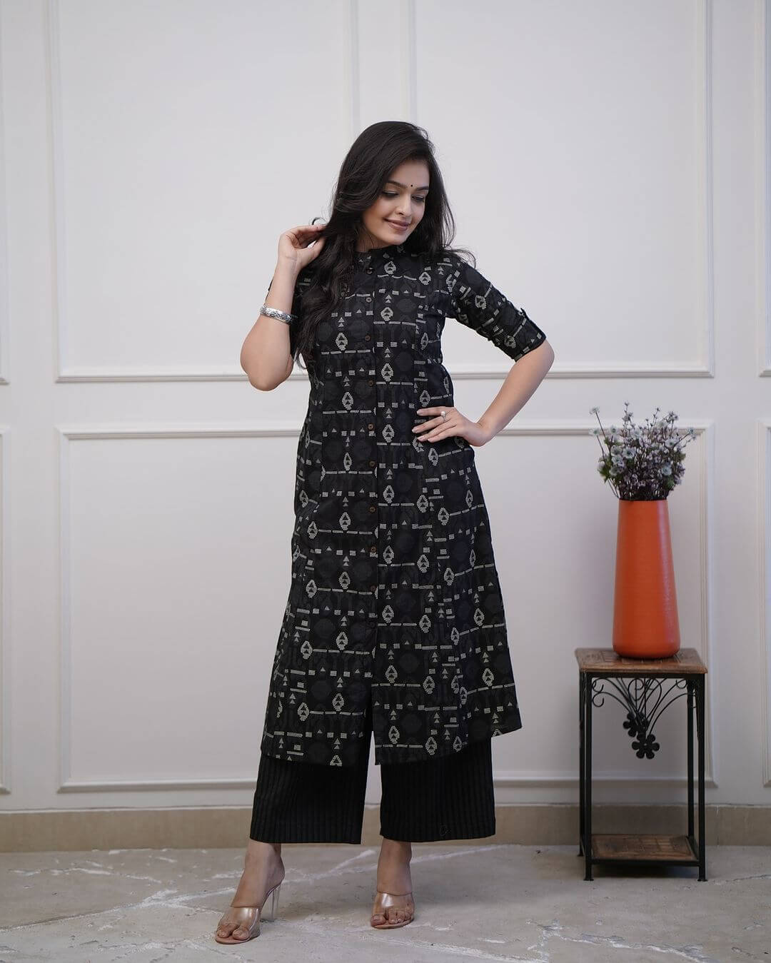 Black Palazzo With Kurti Set​