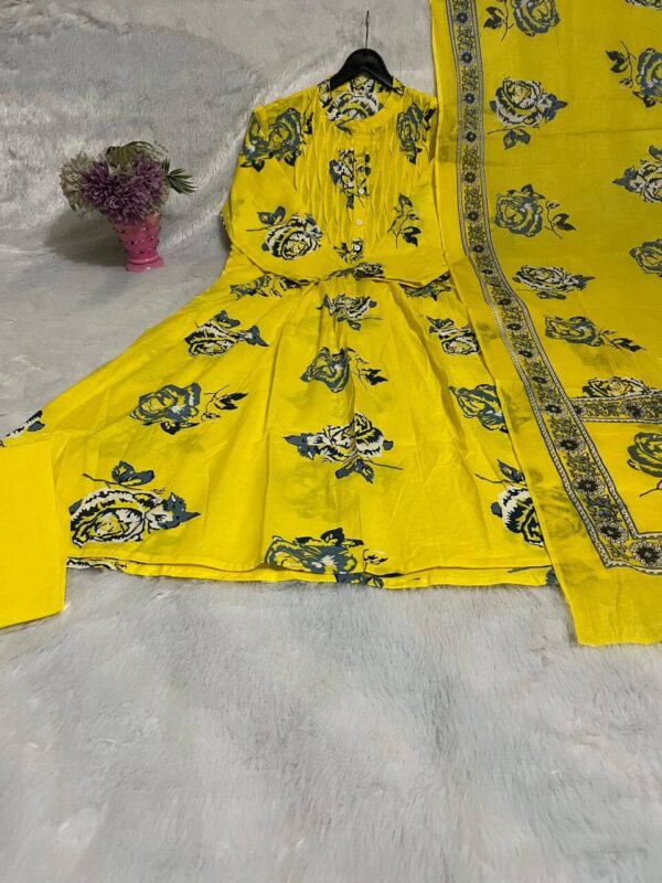 Cotton Printed Yellow Suit Set