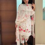 White Floral Cotton Salwar Suit Set