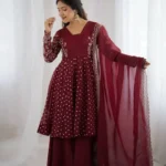 Maroon Colour Sharara Suit Set