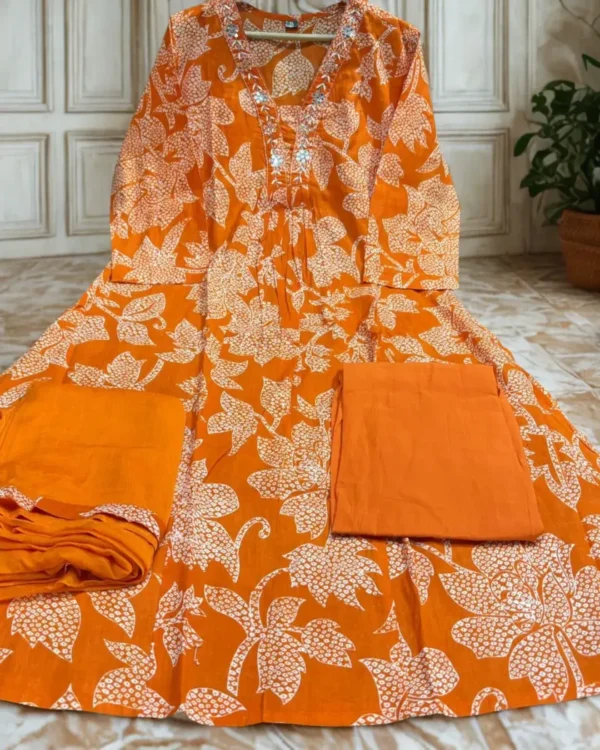 Orange Salwar Suit With Dupatta Set 1 (2)