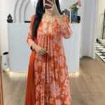 Orange Salwar Suit With Dupatta Set (2)