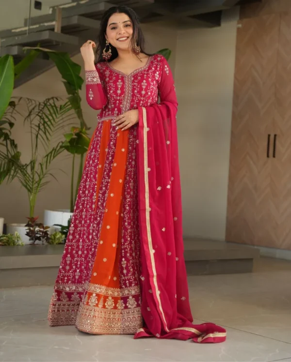 Party Wear Rani Pink Suit Set