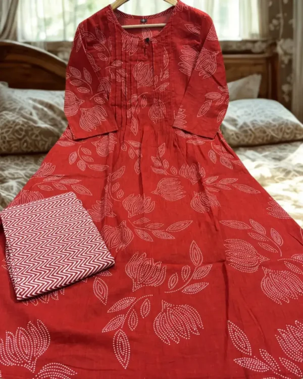 Printed Office Wear Kurti Pant Set 1