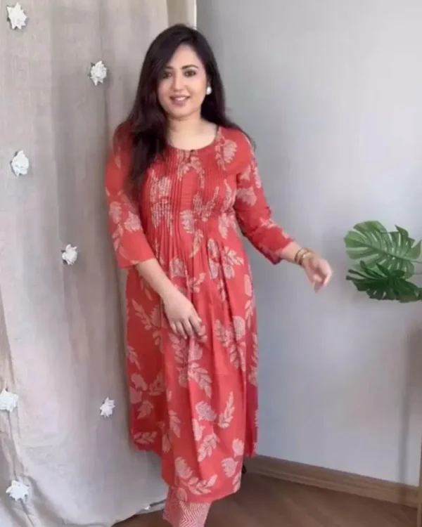 Printed Office Wear Kurti Pant Set
