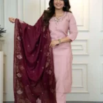 Silk Party Wear Kurti Pant Dupatta Set​