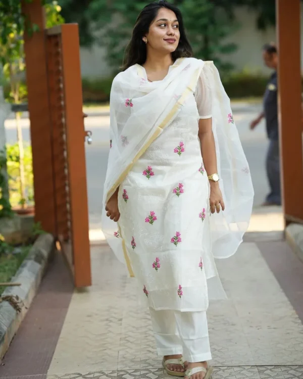 White Kota Doriya Suit Set