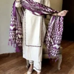 White Khadi Cotton Suit Set
