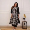 Party Wear Cotton Black Kurti Pant Set