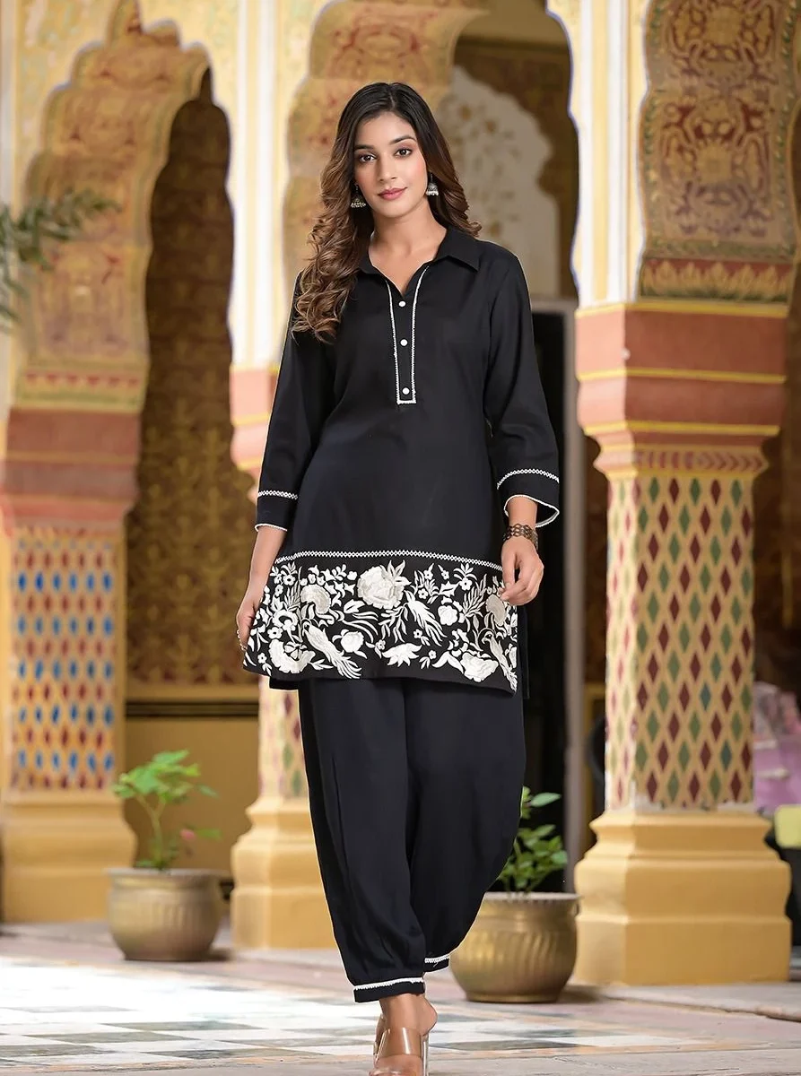 Office Wear Black Co-Ord Set