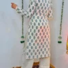 Handwork Printed Cotton Kurti Pant Set