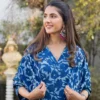 Cotton Blue Floral Printed Suit Set