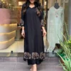 Cotton Office Wear Black Kurti Pant Set