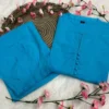 Blue Cotton Slub Kurti Pant Set