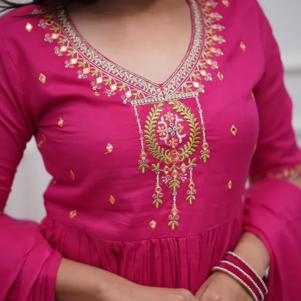 Pink Short Kurti With Sharara Dupatta Set