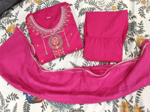 Pink Short Kurti With Sharara Dupatta Set