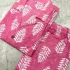 Pink Printed Office Wear Kurti Pant Set