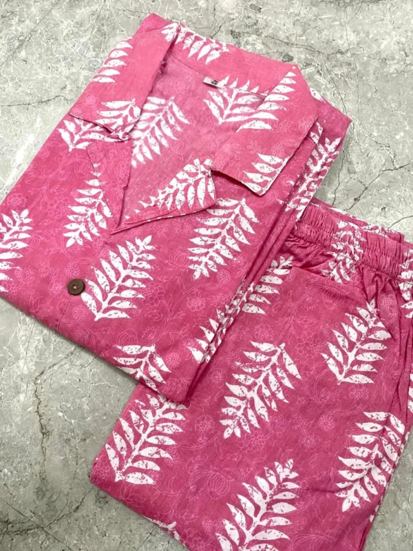 Pink Printed Office Wear Kurti Pant Set