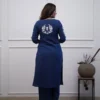 Office Wear Blue Cotton Kurti Pant Set