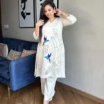 Cotton Off-White Kurti Palazzo Set