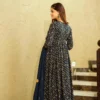 Blue Lahariya Alia Cut Kurti Pant Dupatta Set