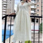 Cotton White Chikankari Embroidery Suit Set