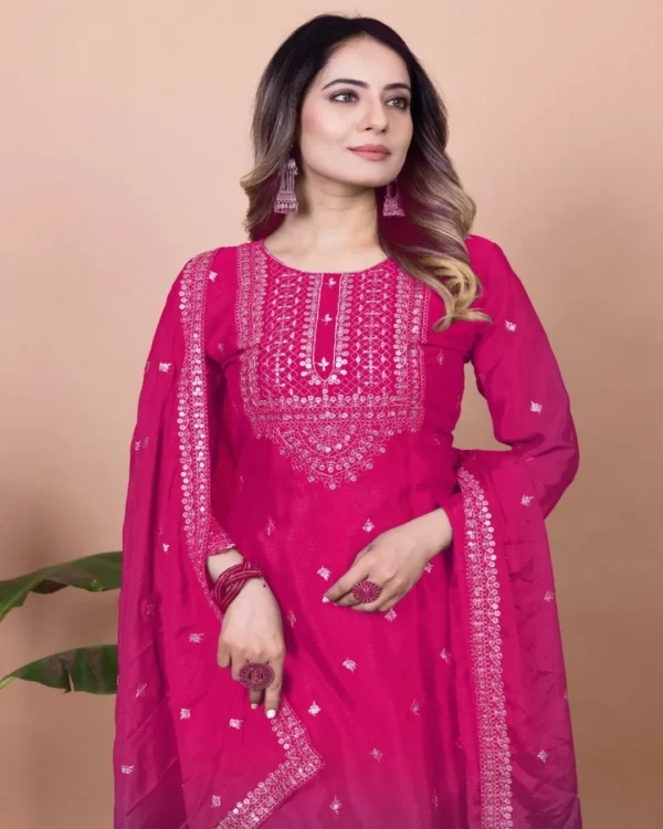 Pink Short Kurti With Sharara Dupatta Set