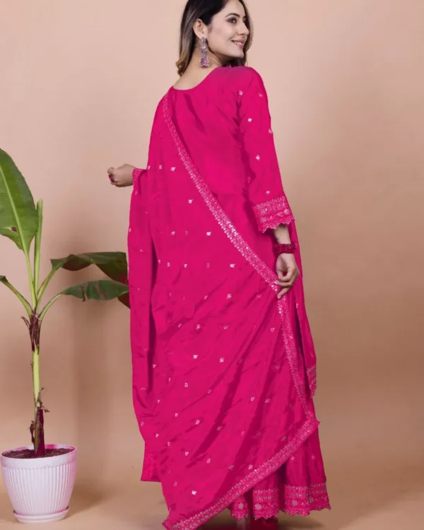 Pink Short Kurti With Sharara Dupatta Set