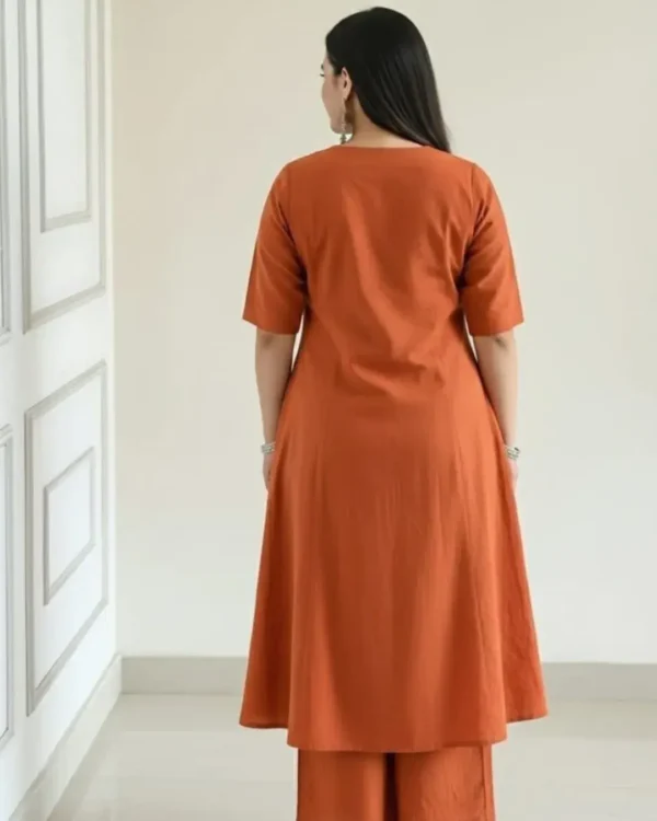 Block Print Cotton Kurti Pant Set back