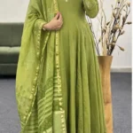 Cotton Green Colour Kurti Pant Dupatta Set​