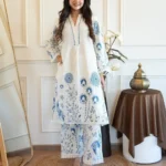 Cotton White Office Wear Kurti Pant Set