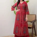 Handwork Printed Cotton Kurti Pant Set